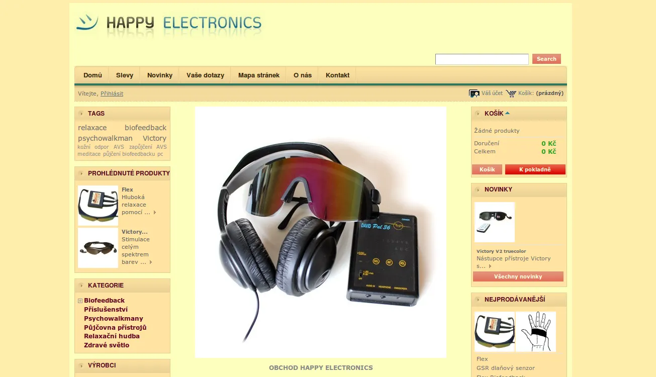 Náhled nového internetového obchodu avs-pristroje.cz s psychowalkmanem